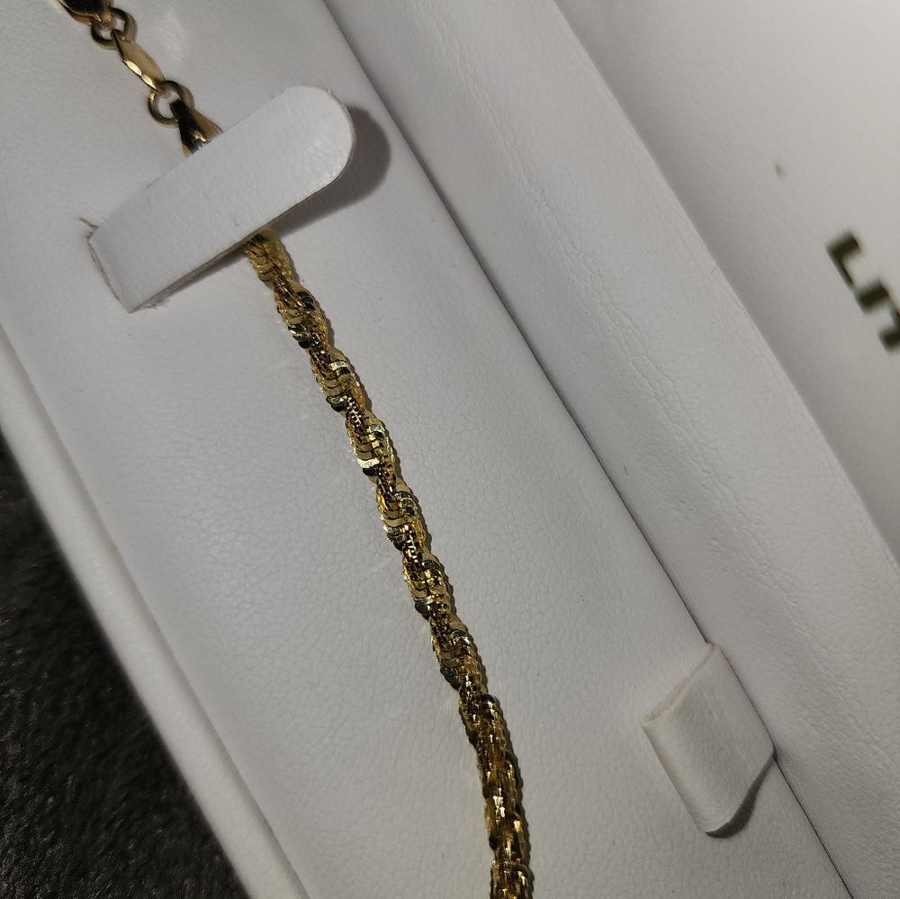 8 Inch 14 K Diamond Cut Rope Bracelet 6.1 Gram Litmans Jeweler - Picture 7 of 15